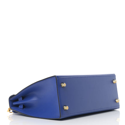 Hermes Tadelakt Kelly Sellier 25 Bleu Electrique 4 of 18