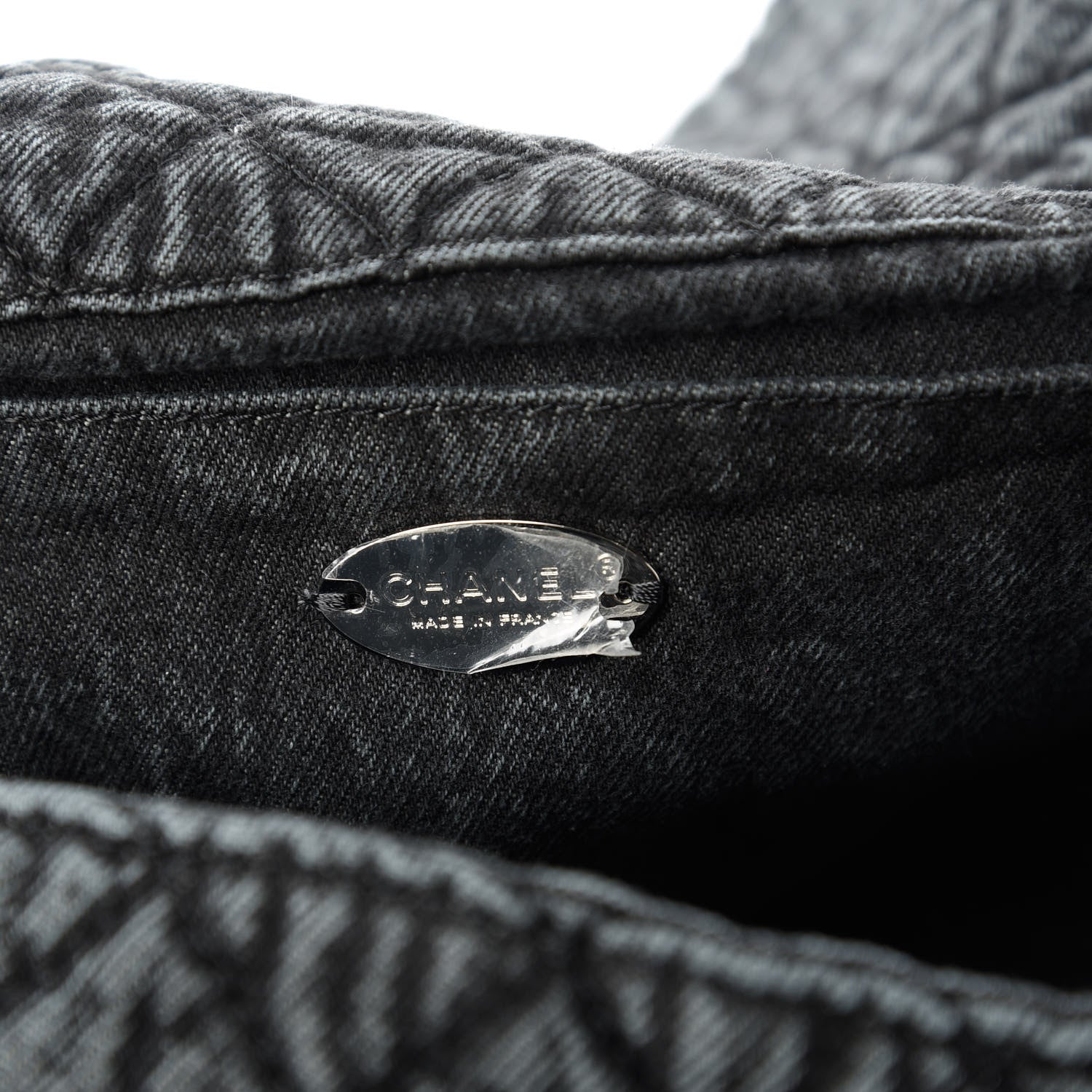 Chanel Denim Quilted Medium Denimpression XXL Flap Grey Black 9 of 11