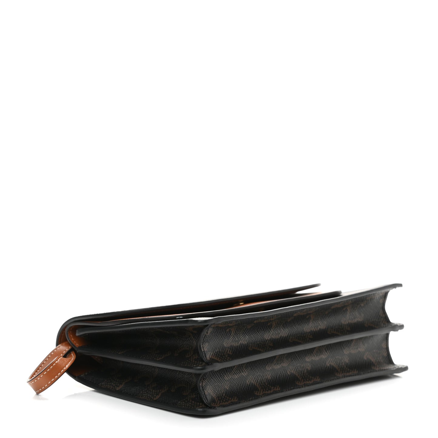 Triomphe Canvas Lambskin Wallet On Strap Tan