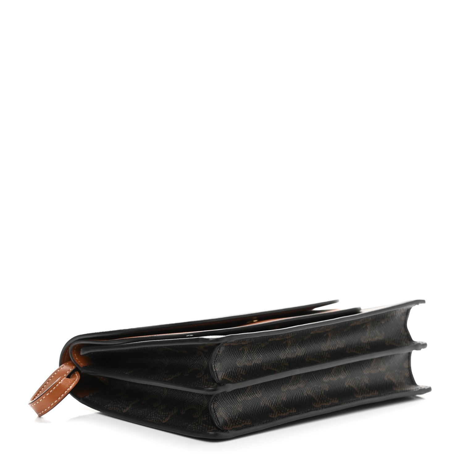 Celine Triomphe Canvas Lambskin Wallet On Strap Tan 4 of 11