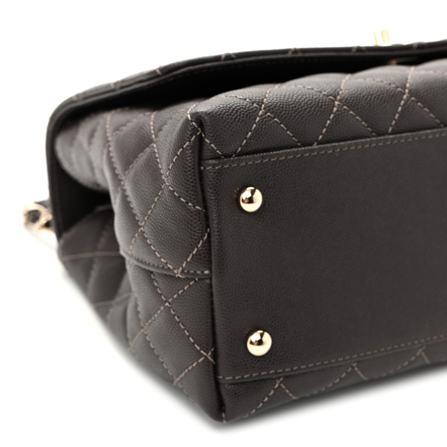 Chanel Caviar Quilted Small Coco Handle Flap Dark Brown Dark Brown 9 of 10
