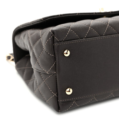 Chanel Caviar Quilted Small Coco Handle Flap Dark Brown Dark Brown 9 of 10