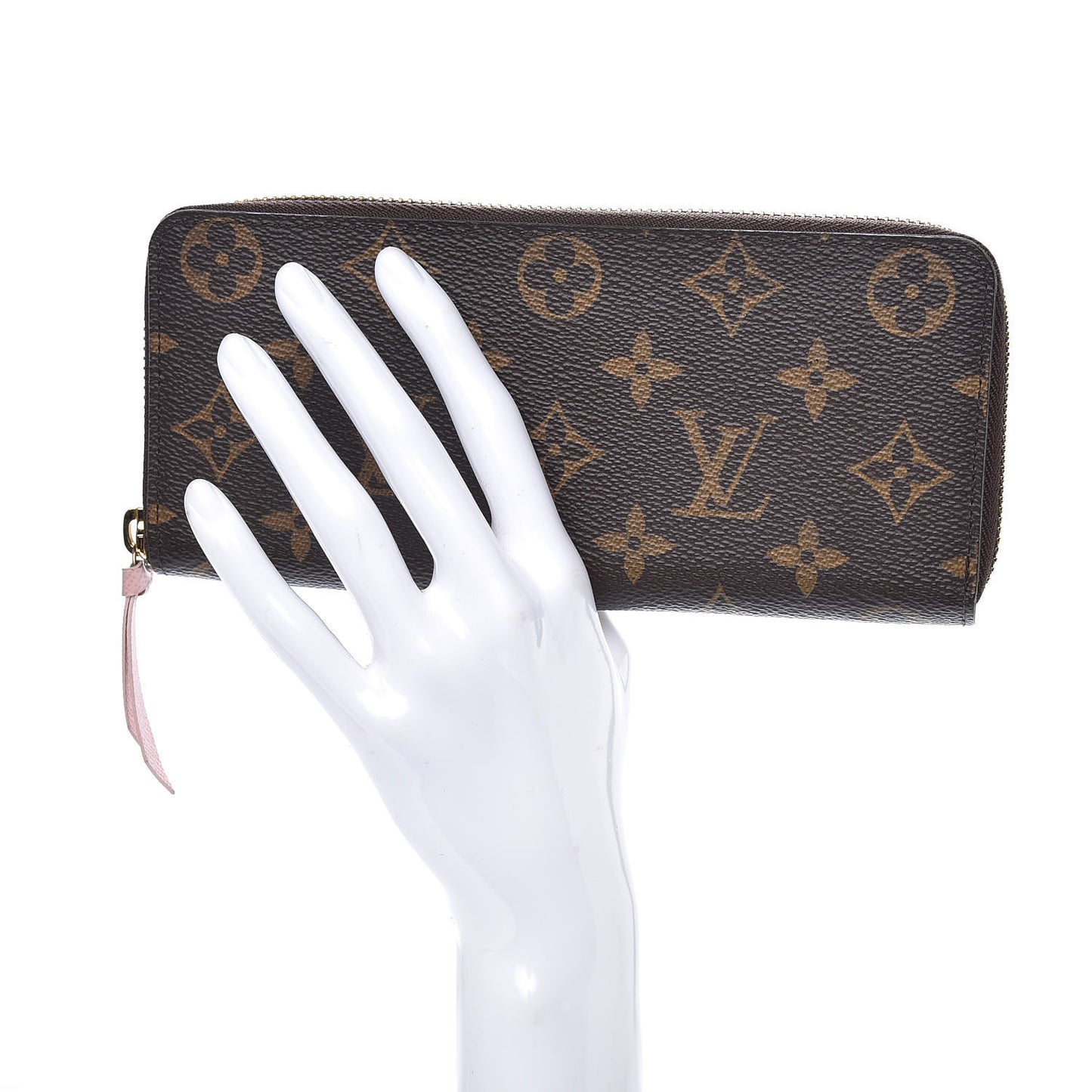 Monogram Clemence Wallet Rose Ballerine