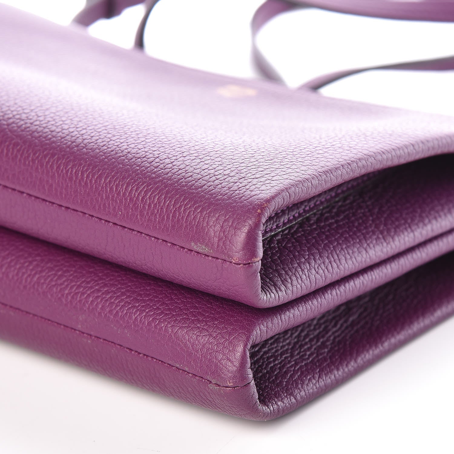 MCM Grained Calfskin Milla Double Crossbody Bag Purple 9 of 10