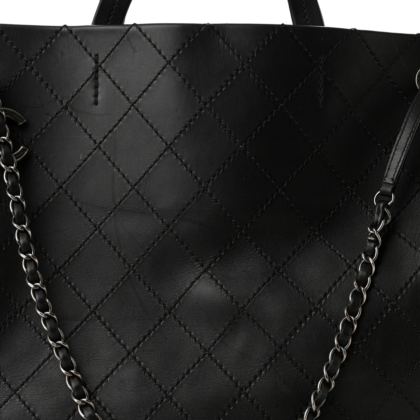 Calfskin CC Pocket Tote Black