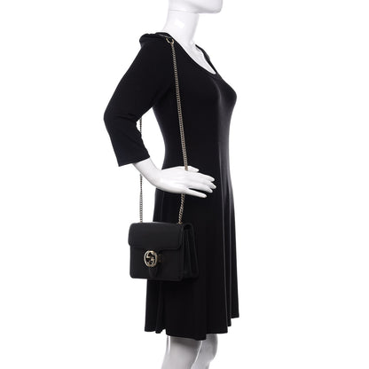 Gucci Dollar Calfskin Small Interlocking G Shoulder Bag Black 2 of 9