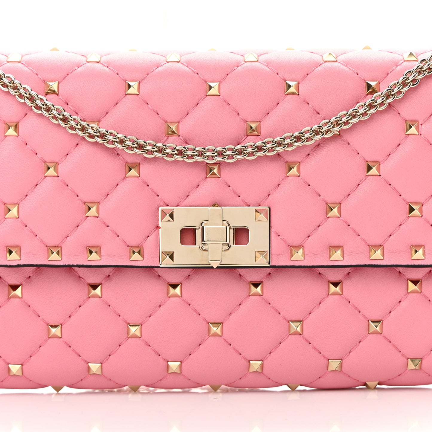 Nappa Rockstud Spike Wallet On Chain Paradise Rose
