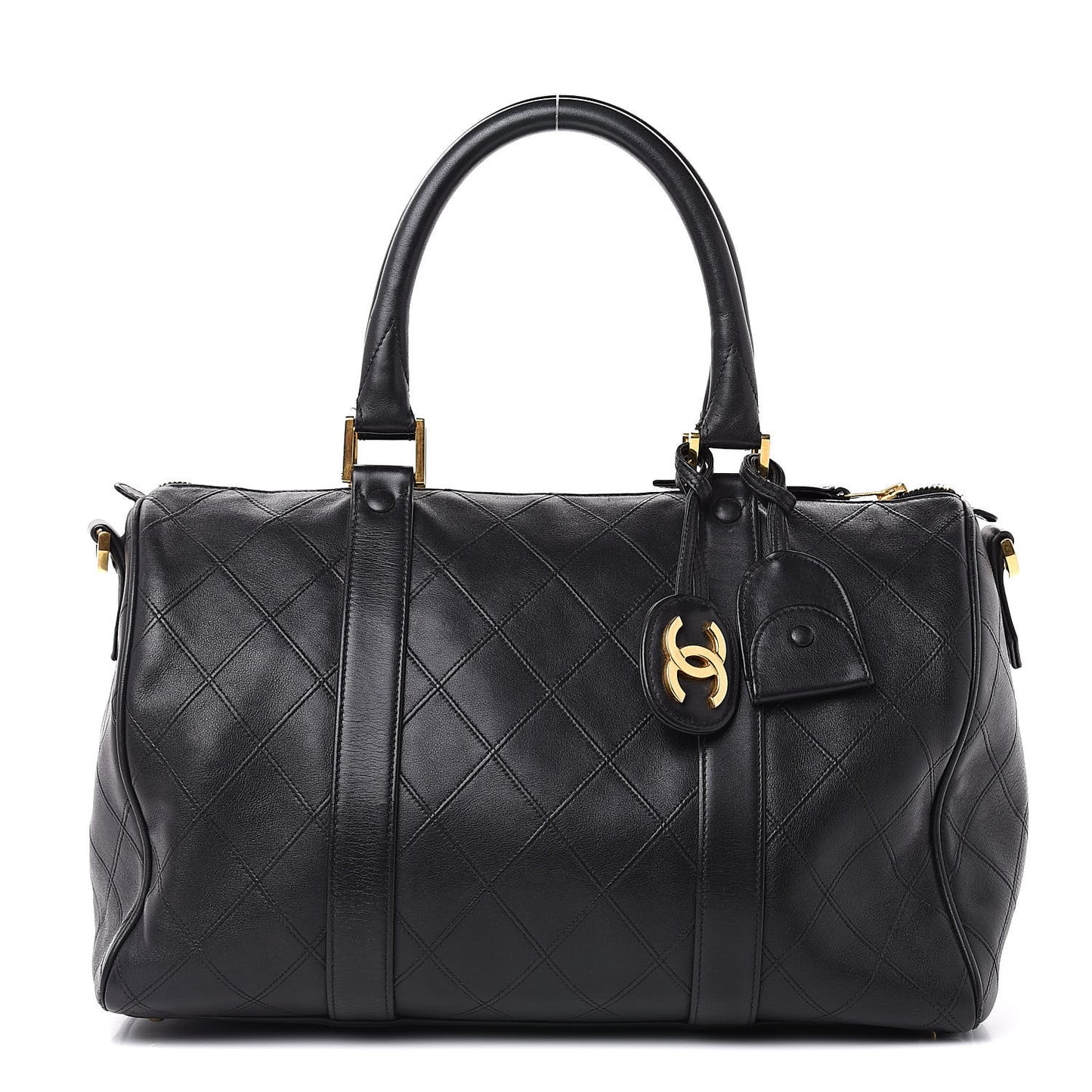 Calfskin Stitched CC Boston Black