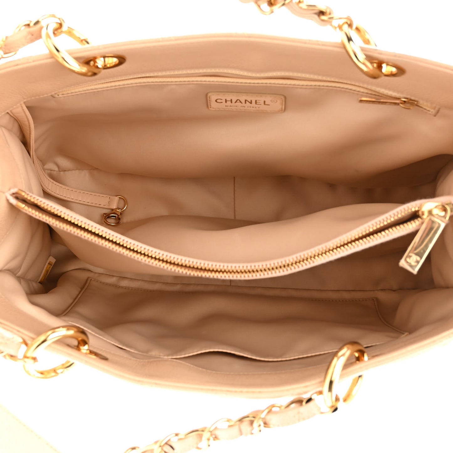 Caviar Quilted Grand Shopping Tote GST Beige Clair