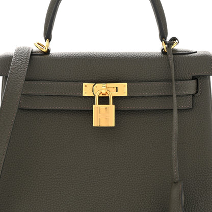 Hermes Togo Kelly Retourne 25 Vert De Gris 8 of 12