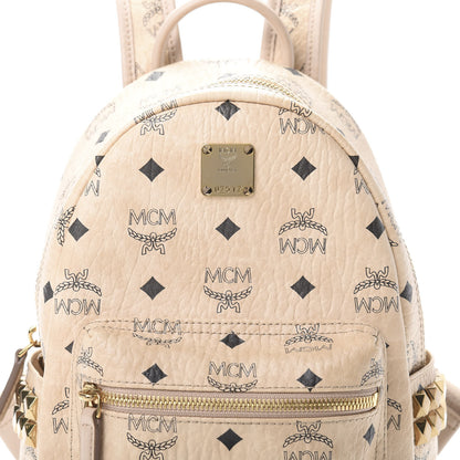 MCM Visetos Side Stud Mini Stark Backpack Beige 7 of 10