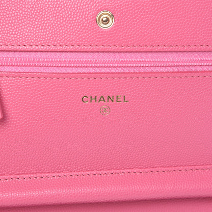 Chanel Caviar Quilted Wallet on Chain WOC Pink 6 of 11