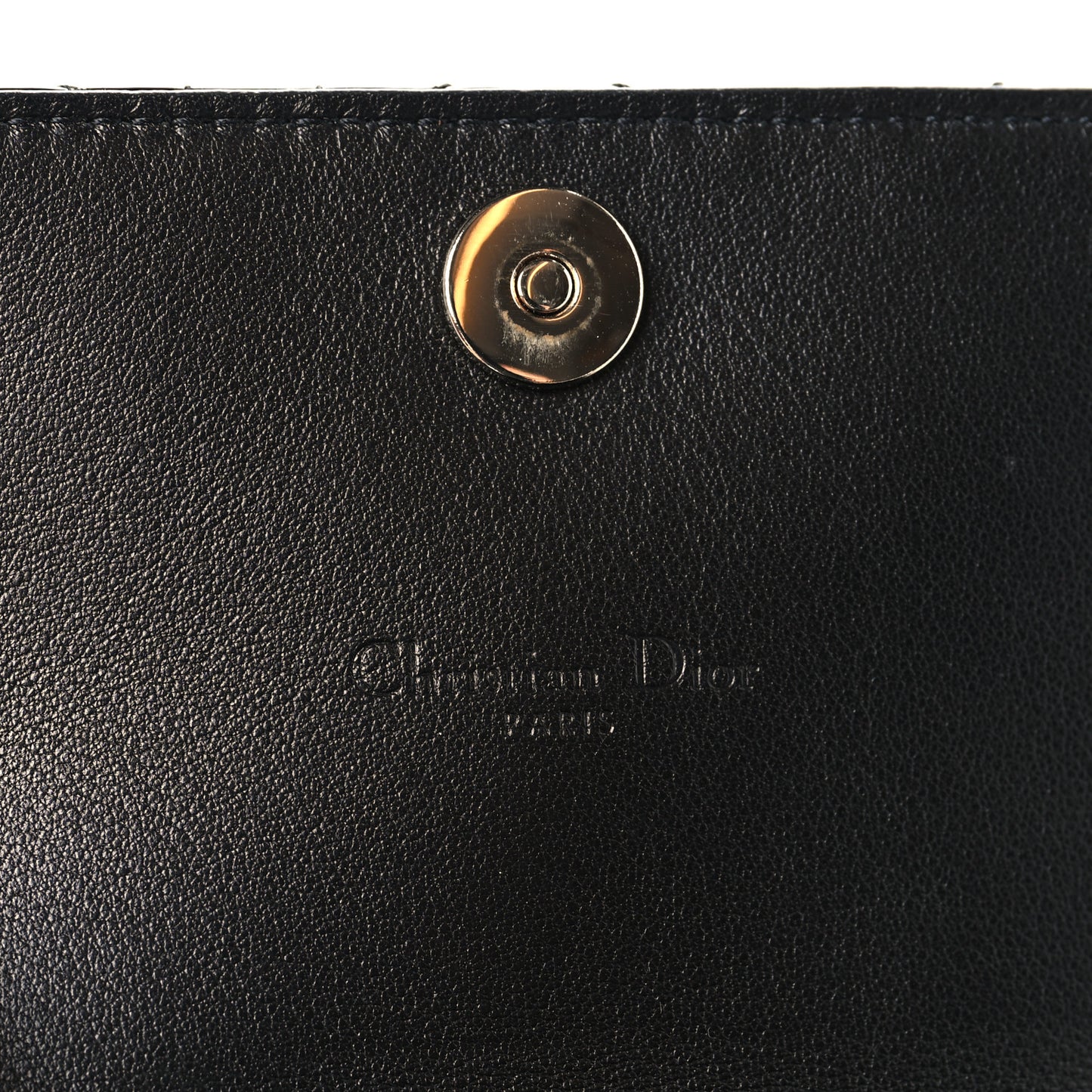 Patent Cannage Mini Pouch on Chain Black