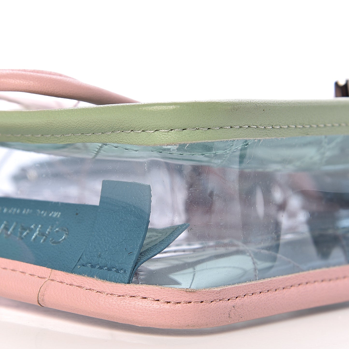 Lambskin PVC Quilted Mini Coco Splash Flap Blue Green