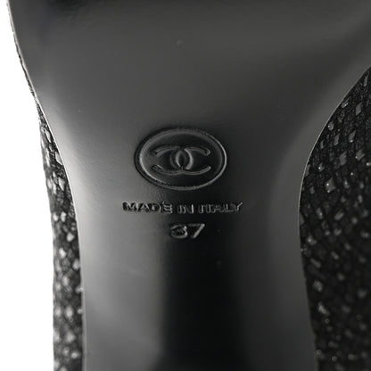 Chanel Fan Goatskin Grosgrain Gabrielle Cap Toe Short Boots 37 Black 8 of 9