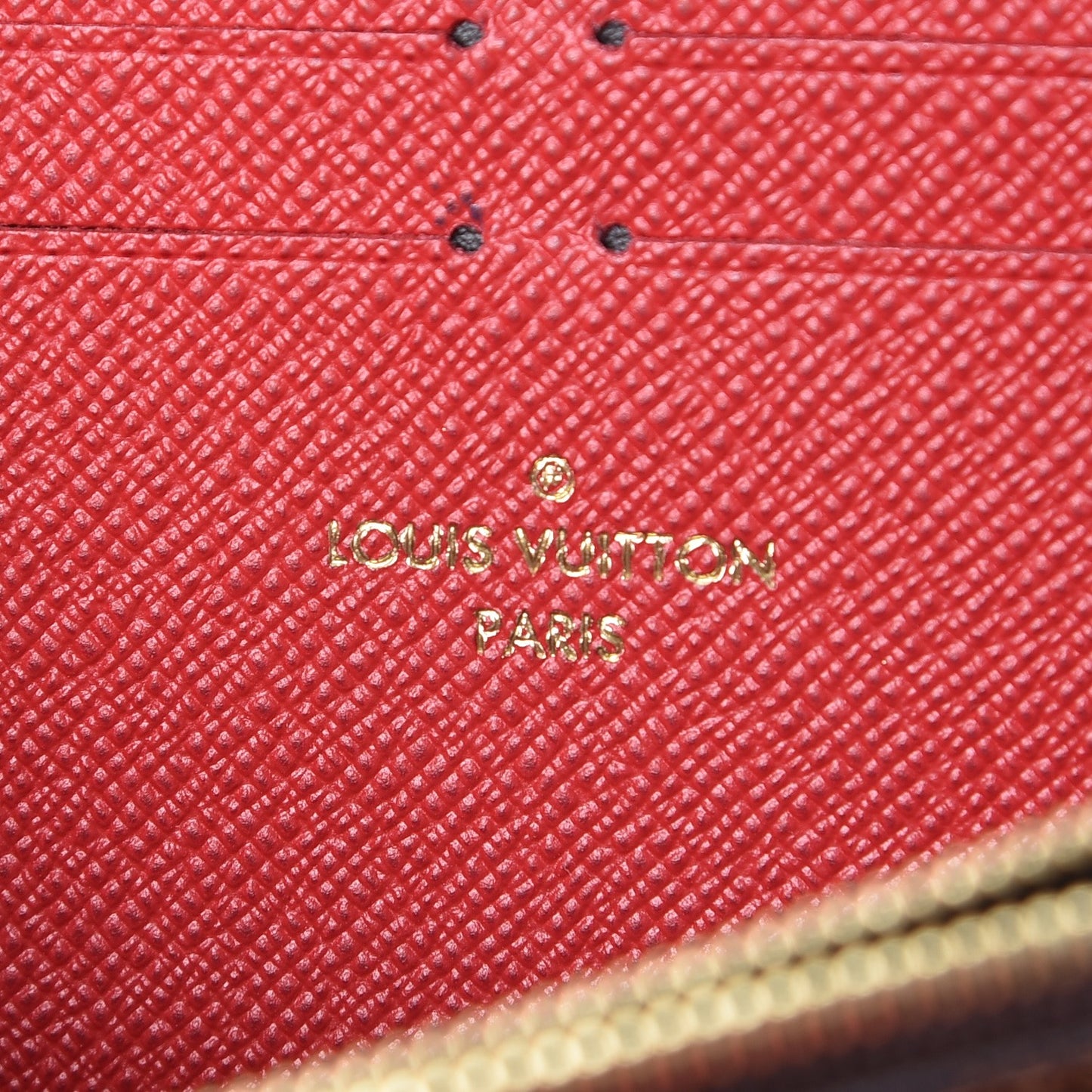 Damier Ebene Clemence Wallet Cherry