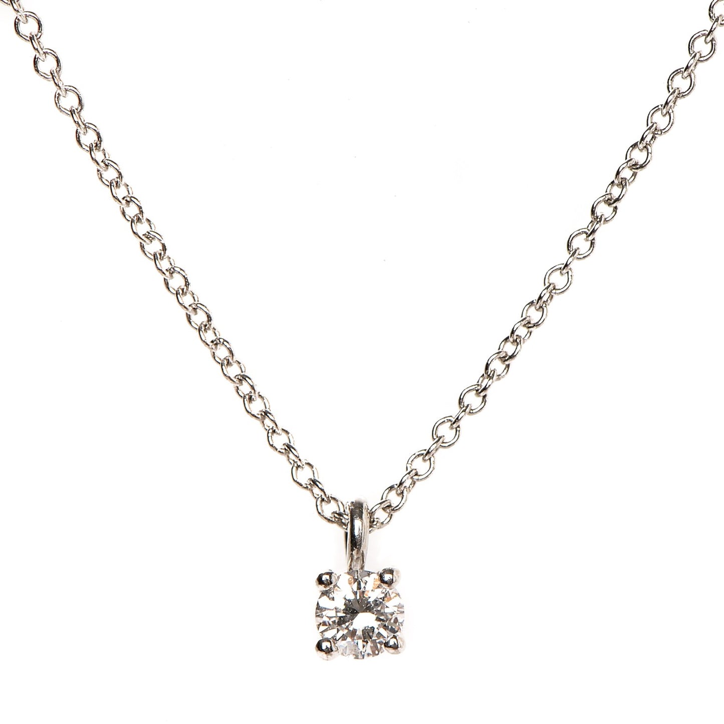 Platinum Diamond .17ct Solitaire Pendant Necklace