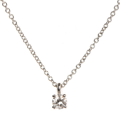 Tiffany Platinum Diamond .17ct Solitaire Pendant Necklace 8 of 12