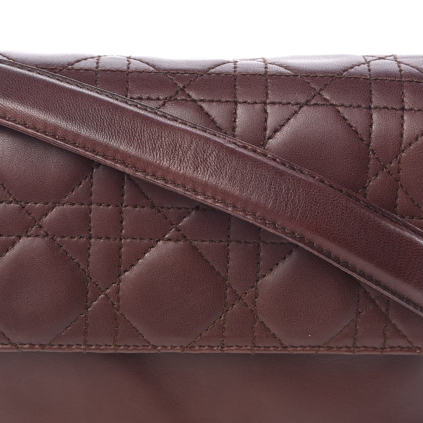 Lambskin Cannage Crossbody Flap Brown