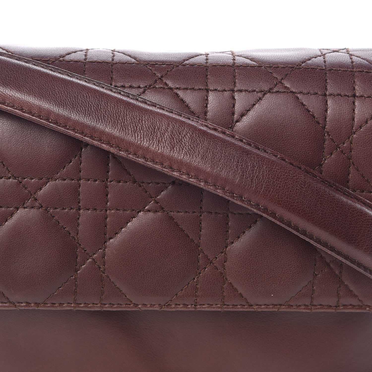 Christian Dior Lambskin Cannage Crossbody Flap Brown 15 of 16