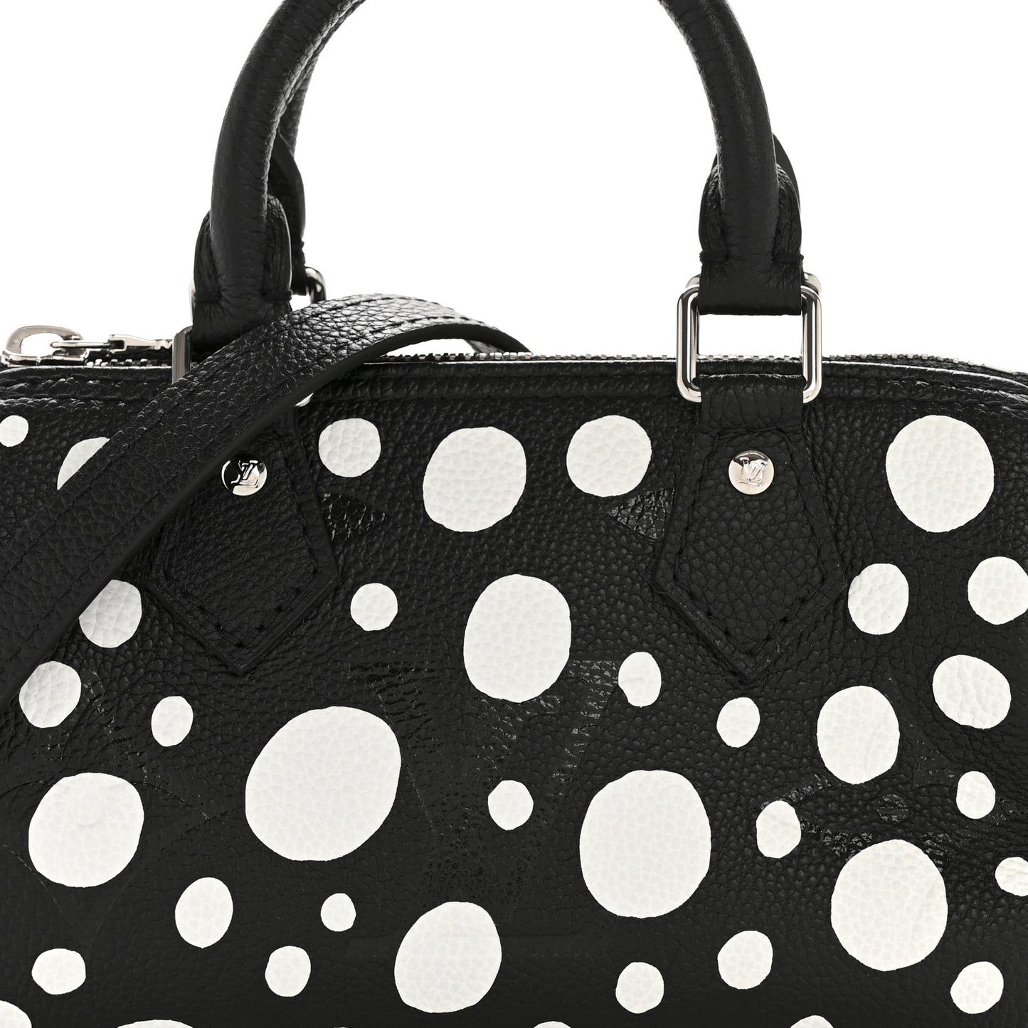 LV X YK Empreinte Infinity Dots Nano Speedy Bandouliere Black White