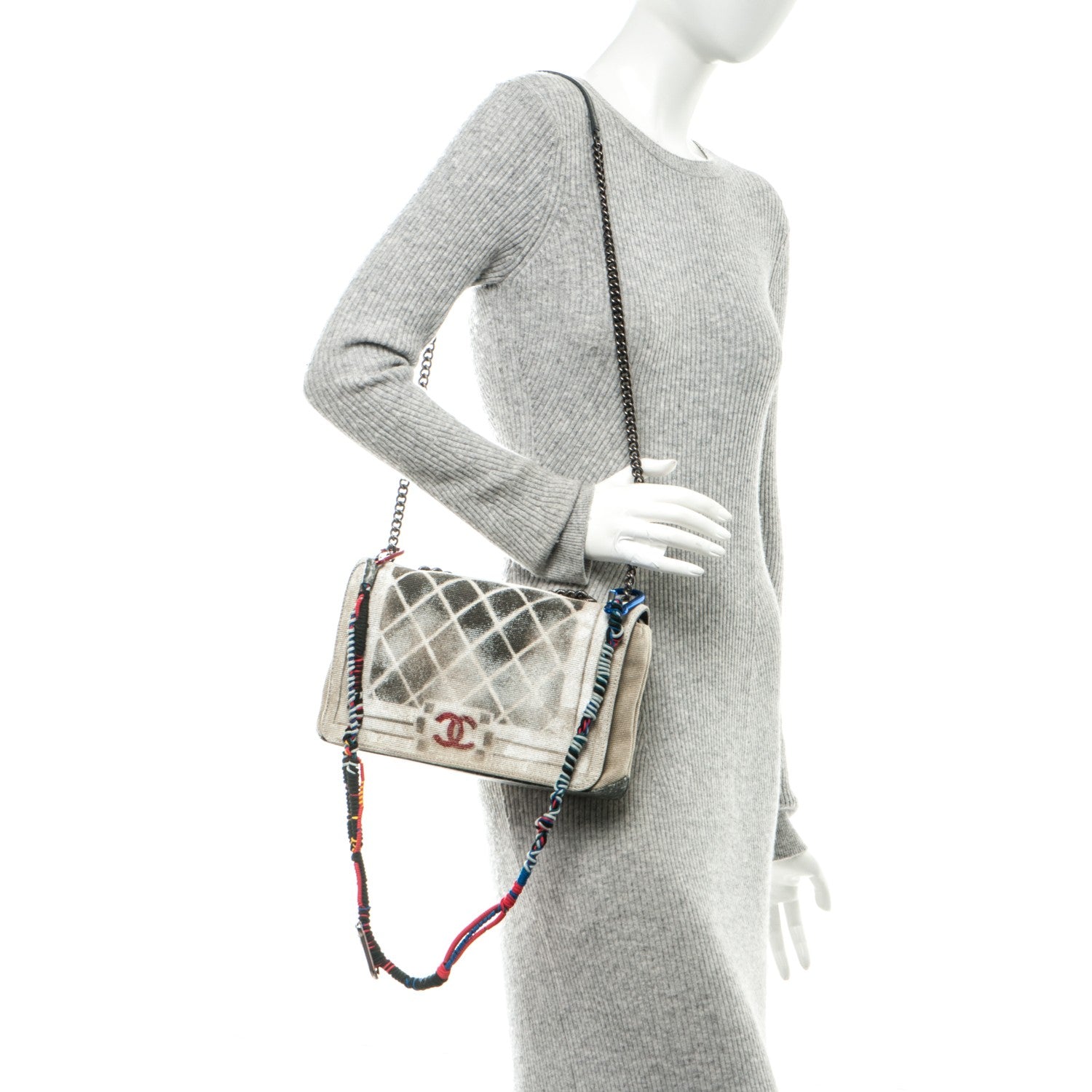 Chanel Canvas Tromp L’Oeil Graffiti Oh My Boy Flap Beige 2 of 7