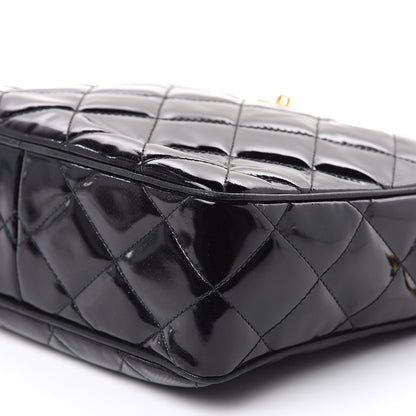 Chanel Patent Quilted Camera Case Black 9 of 15
