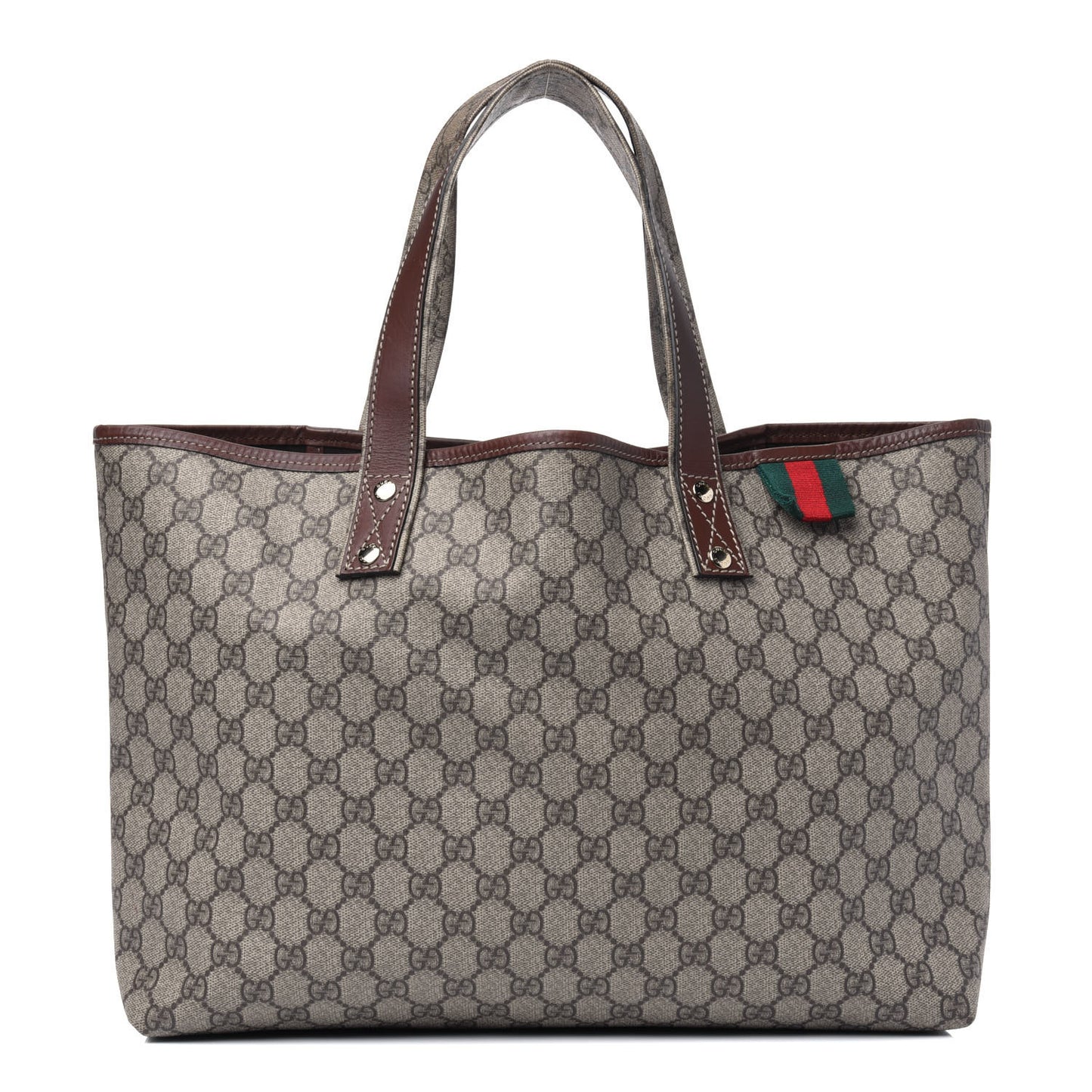 GG Plus Monogram Medium Signature Web Loop Tote Brown