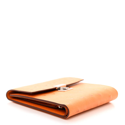Hermes Ostrich Clic 12 Wallet Abricot 4 of 8