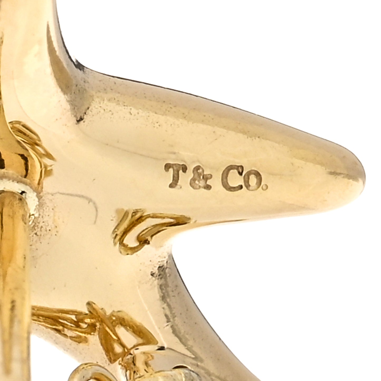 18K Yellow Gold Pearl Elsa Peretti Starfish Drop Earrings