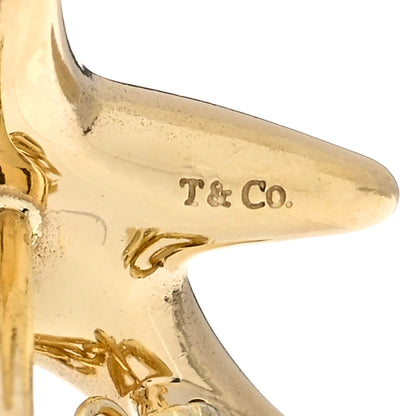 Tiffany 18K Yellow Gold Pearl Elsa Peretti Starfish Drop Earrings 4 of 4