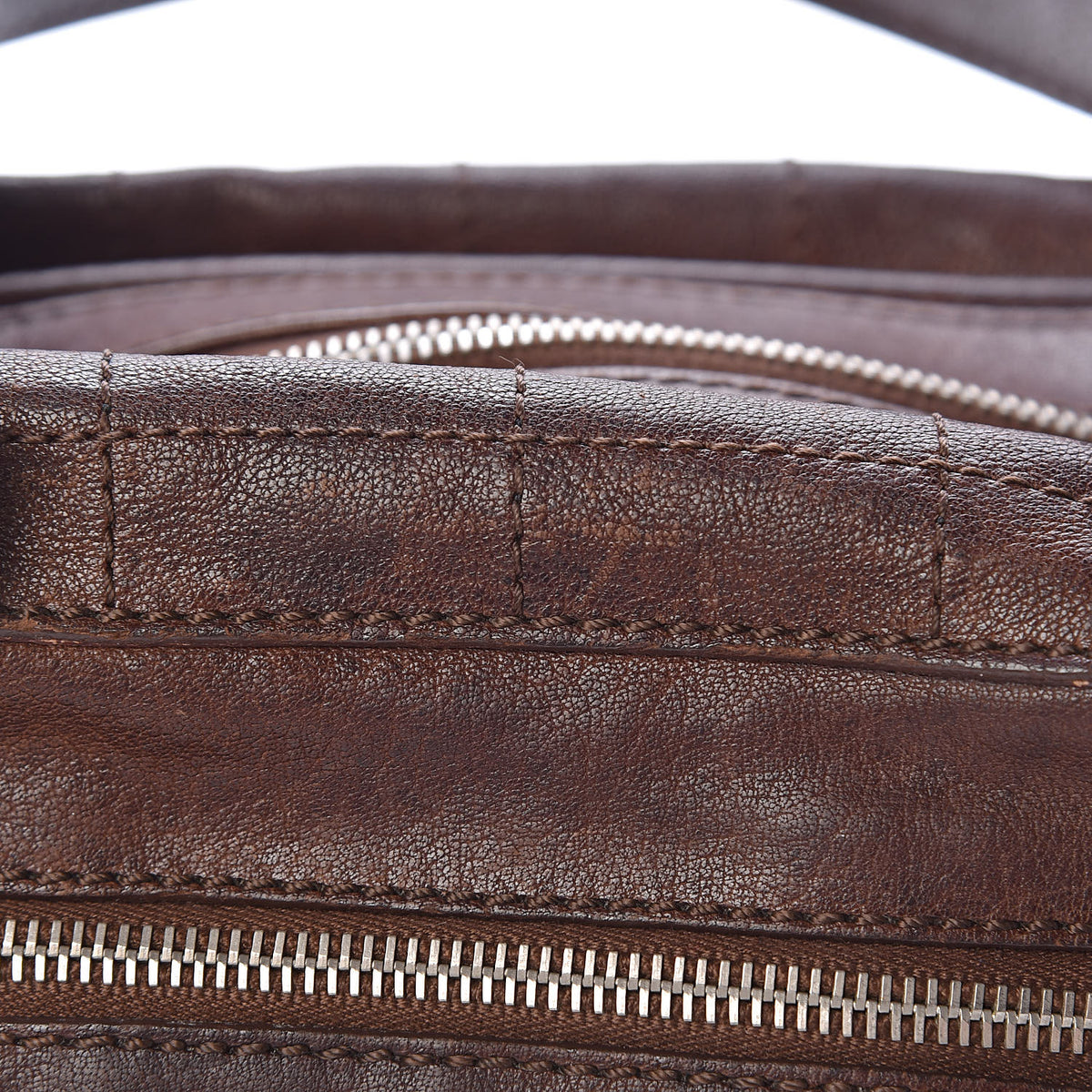 Chanel Calfskin Stitched Outdoor Ligne Bowler Brown 24 of 24