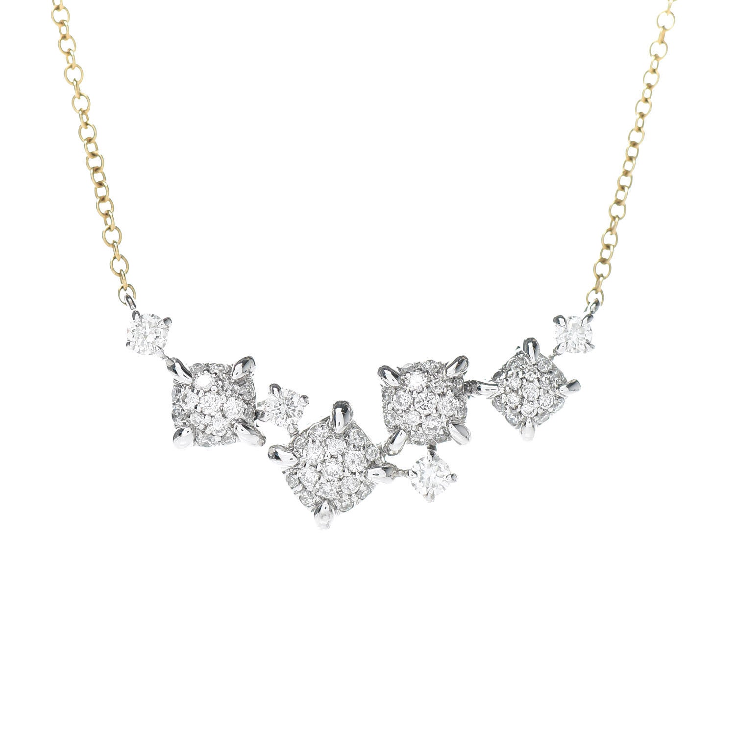 David Yurman 18K Yellow White Gold Diamond Precious Chatelaine Necklace 4 of 5