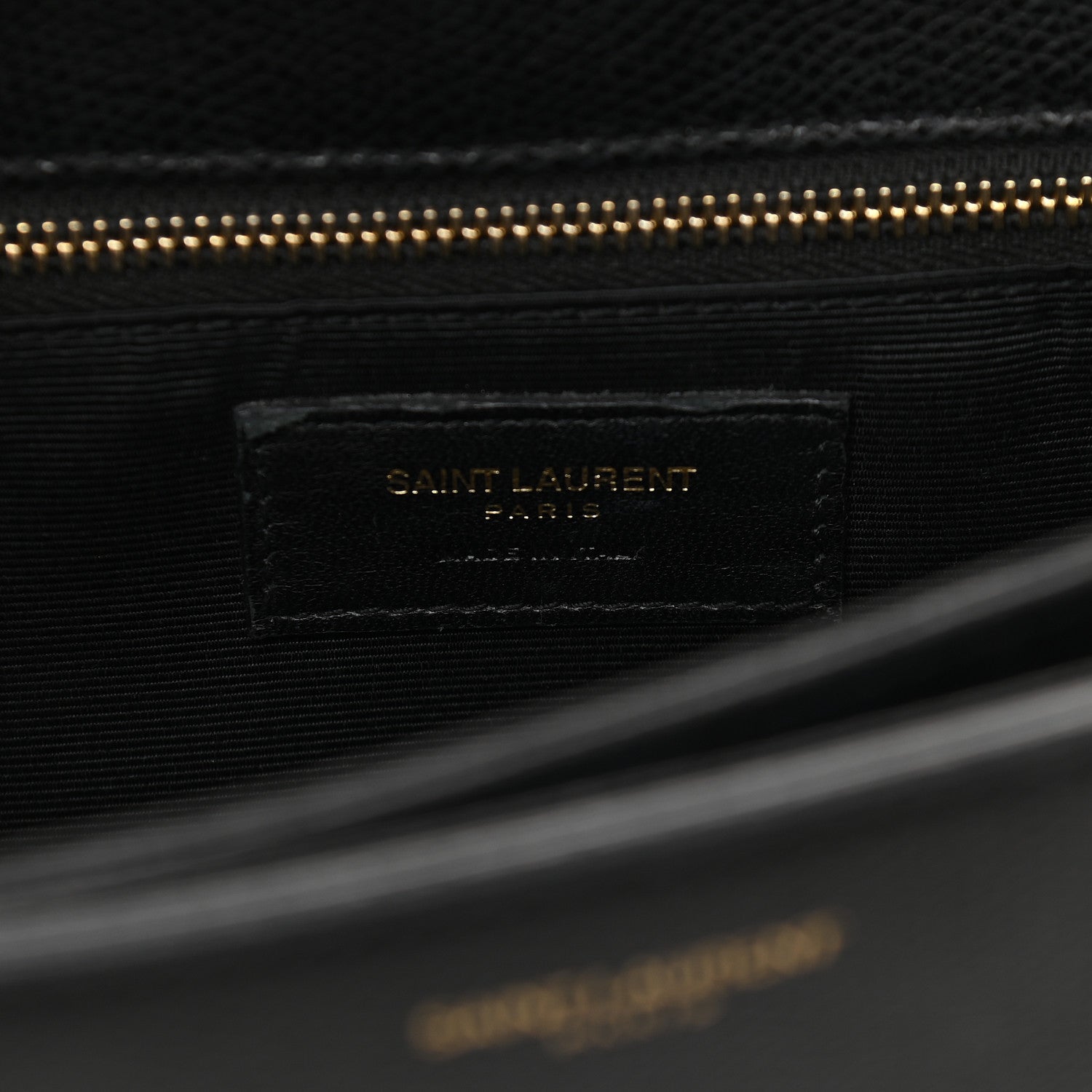 Saint Laurent Textured Calfskin Medium Classic Monogram Universite Bag Black 6 of 9
