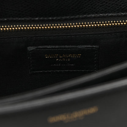Saint Laurent Textured Calfskin Medium Classic Monogram Universite Bag Black 6 of 9