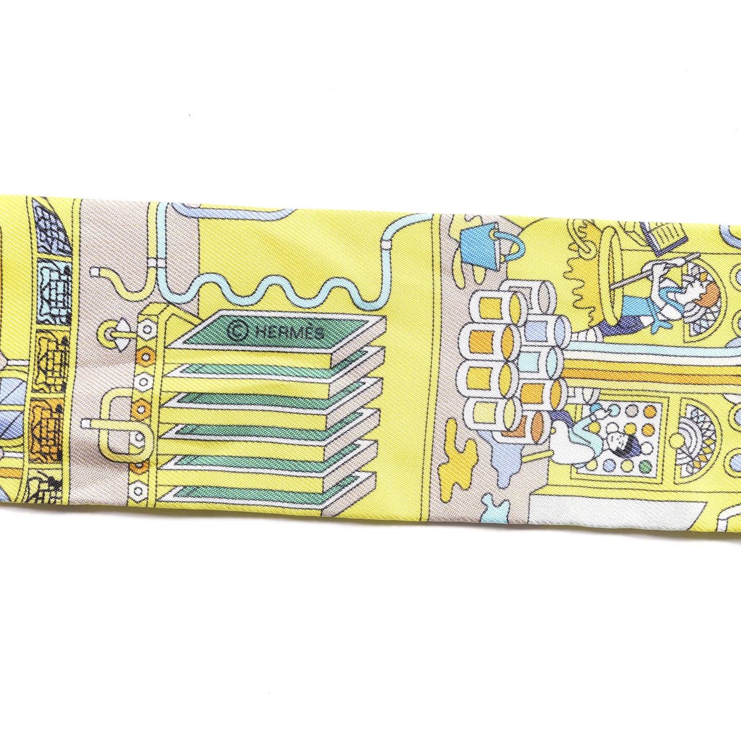 Silk La Maison des Carres Twilly Jaune Vif Bleu Roy Turquoise