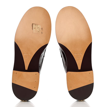Chanel Shiny Calfskin Logo Loafers 37 Burgundy 5 of 10