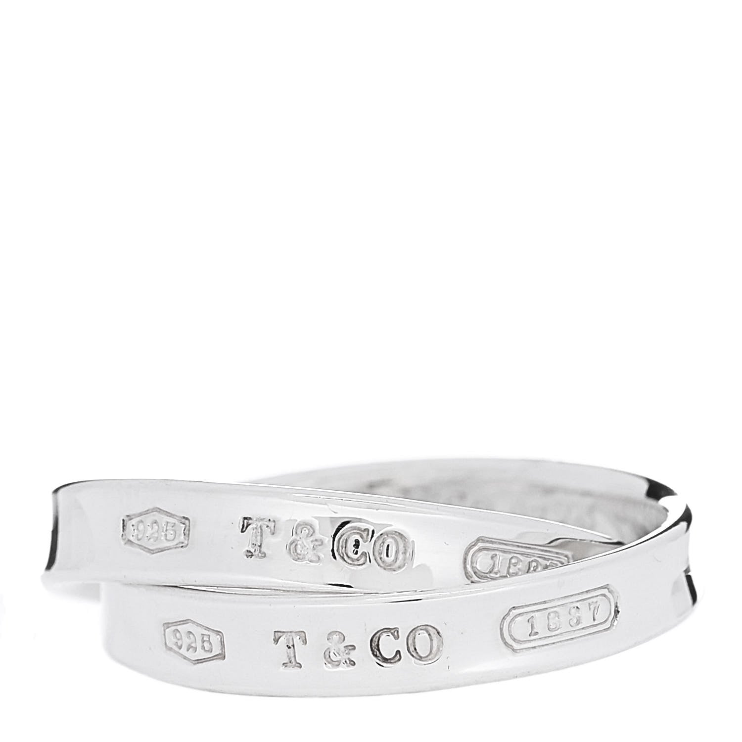 Tiffany Sterling Silver 1837 Interlocking Circles Ring 54 7 1 of 4