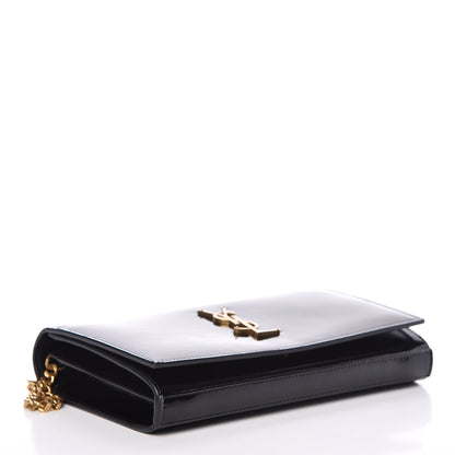 Saint Laurent Patent Calfskin Monogram Kate Wallet On Chain Black 4 of 9