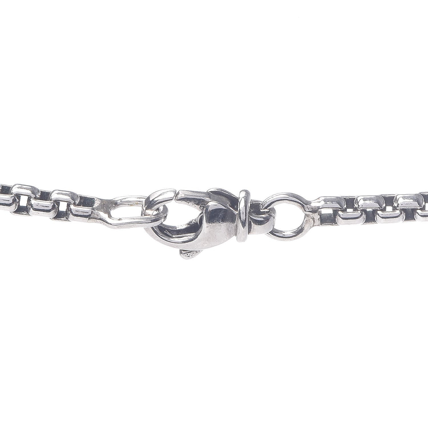 David Yurman Sterling Silver Pave Diamond Small Dog Tag Pendant Necklace 5 of 5