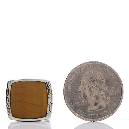 John Hardy Sterling Silver Tiger's Eye Batu Square Cufflinks 2 of 4