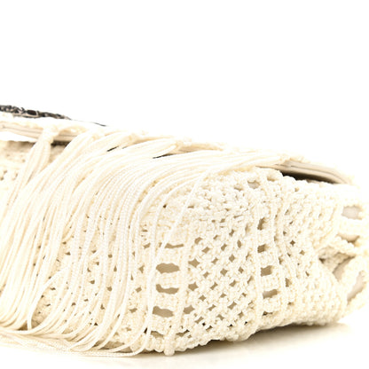 Saint Laurent Calfskin Crochet Baby Monogram Chain Satchel White 13 of 13