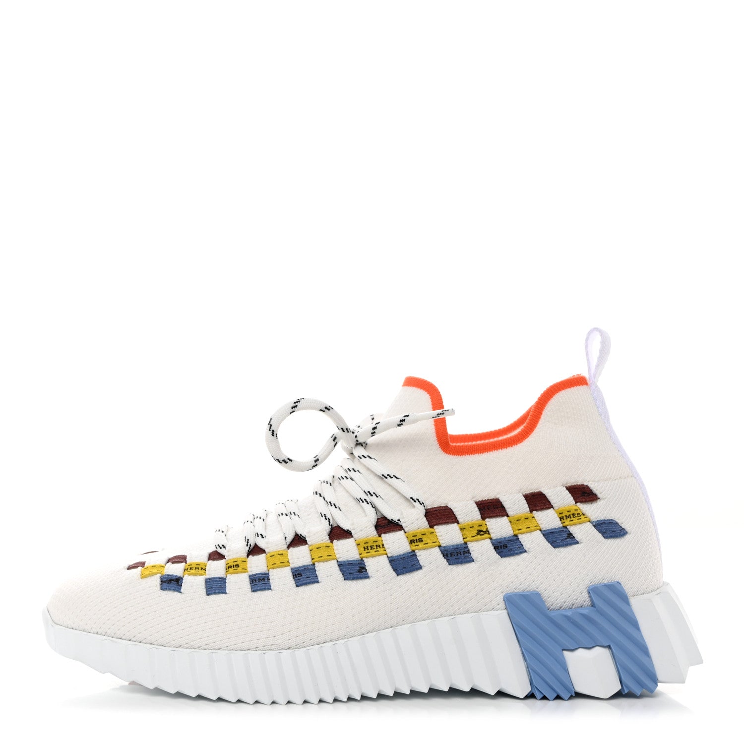 Hermes Knit Womens Flex Bolduc Sneakers 35.5 Multicolor White 1 of 9