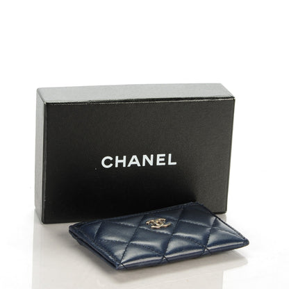 Chanel Lambskin Quilted Card Holder Navy Blue 4 of 8