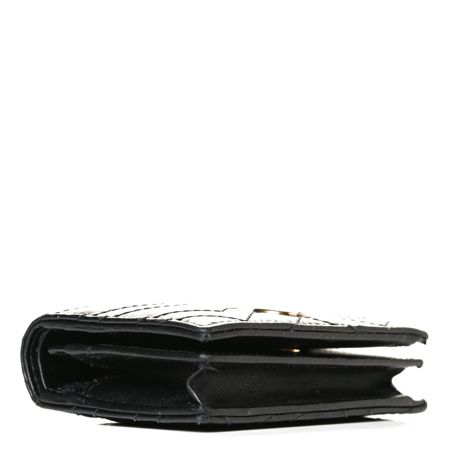 Calfskin Matelasse GG Marmont Card Case Wallet Black