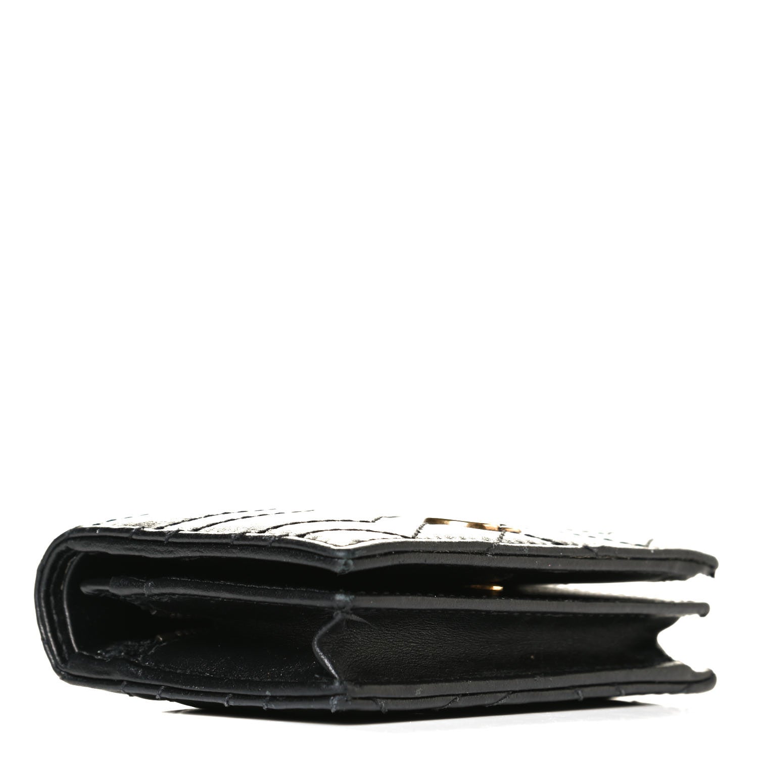 Gucci Calfskin Matelasse GG Marmont Card Case Wallet Black 3 of 9