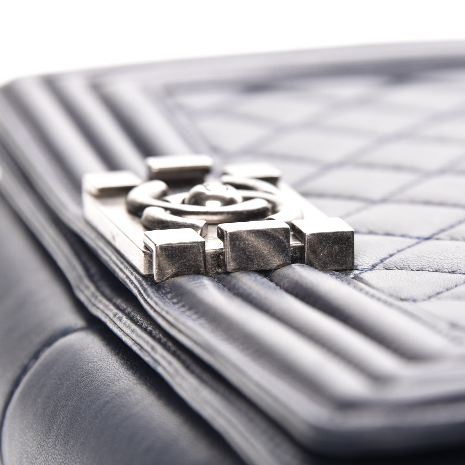 Chanel Lambskin Quilted Medium Boy Flap Dark Blue 9 of 13