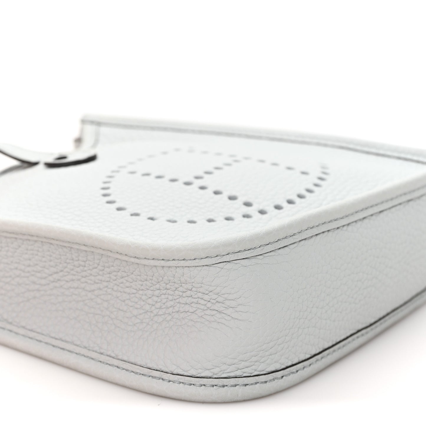 Taurillon Clemence Amazone Evelyne Short Strap TPM Bleu Pale Gris Etain