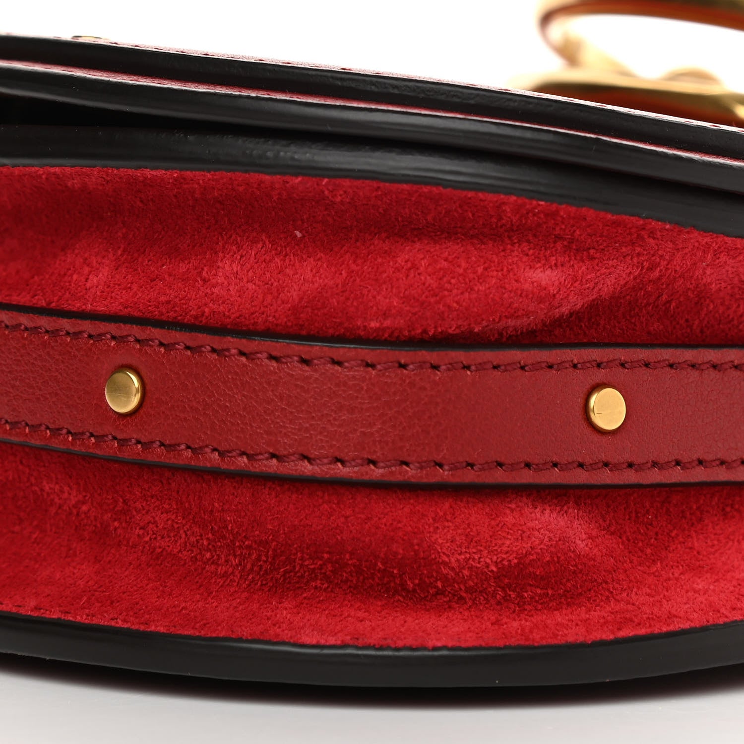 Chloe Calfskin Suede Small Nile Bracelet Bag Intense Red 11 of 11