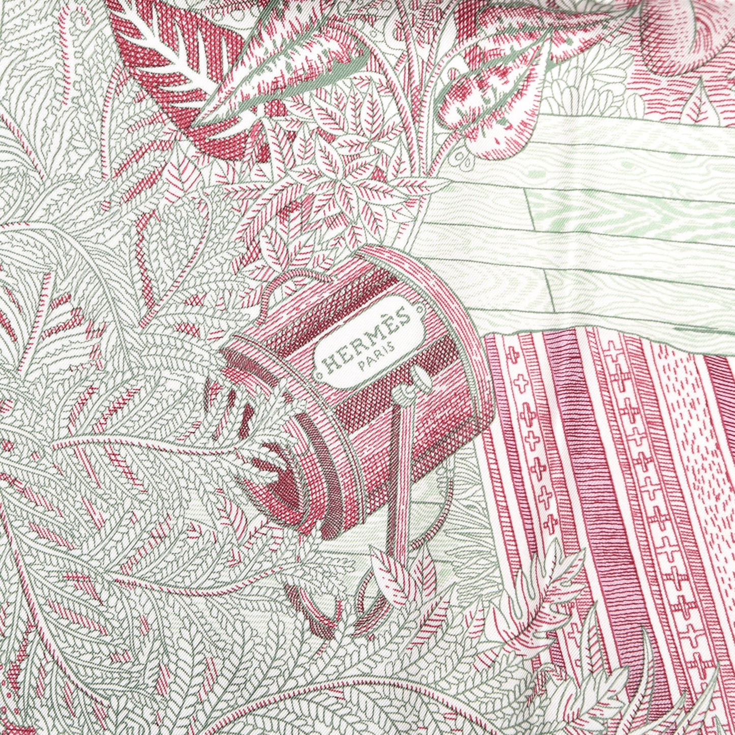 Silk Acte III Scene I La Clairiere Scarf 90 Blanc Mauve Vert
